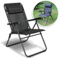 Bliss Reclinable Sling Patio Chair W/ Pillow - Black - Black Frame