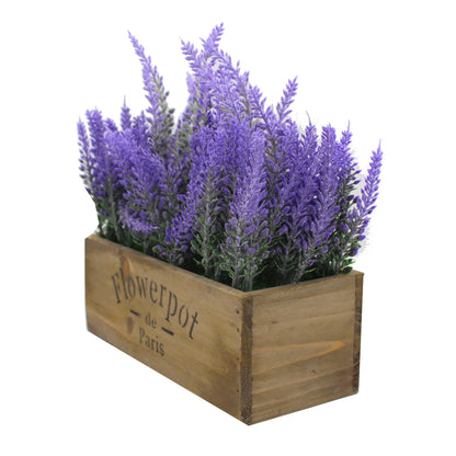 Butterfly Craze Artificial Lavender Plants In Brown Box Home Decor And Beautiful Lifelike Faux Silk Flower Arrangements