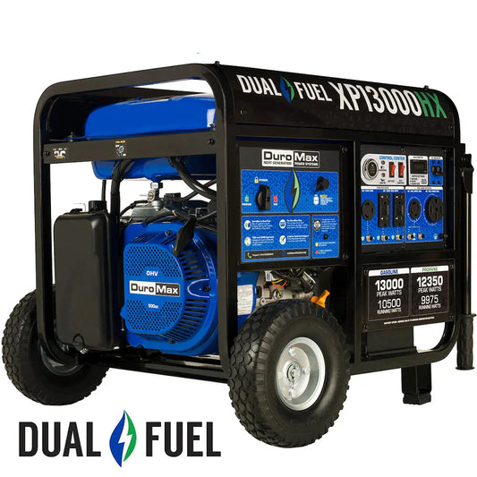 DuroMax 13000 Watt 20 HP Dual Fuel Gas Propane Portable Generator Grade A Refurbished