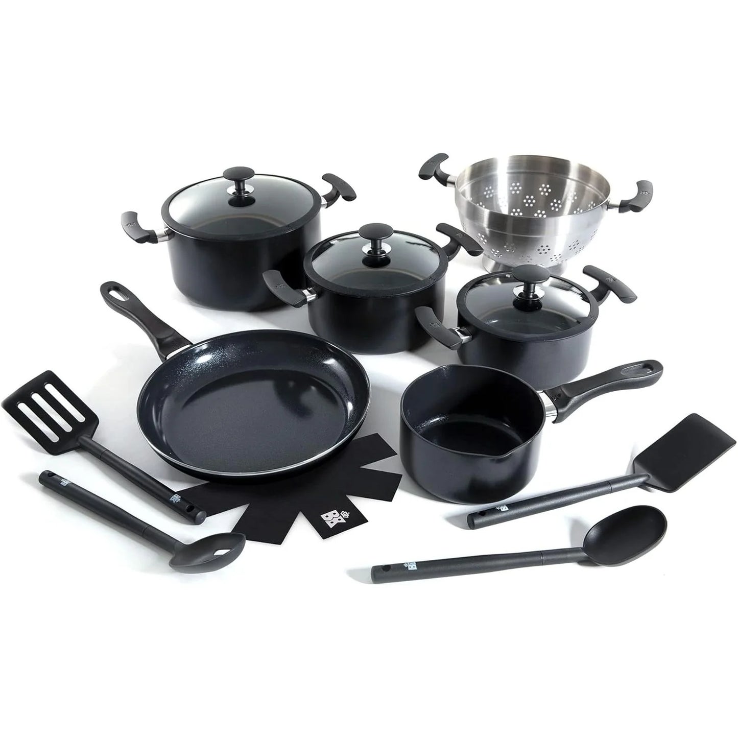 BK Vivid Ceramic Nonstick Induction 14 Piece Cookware Set