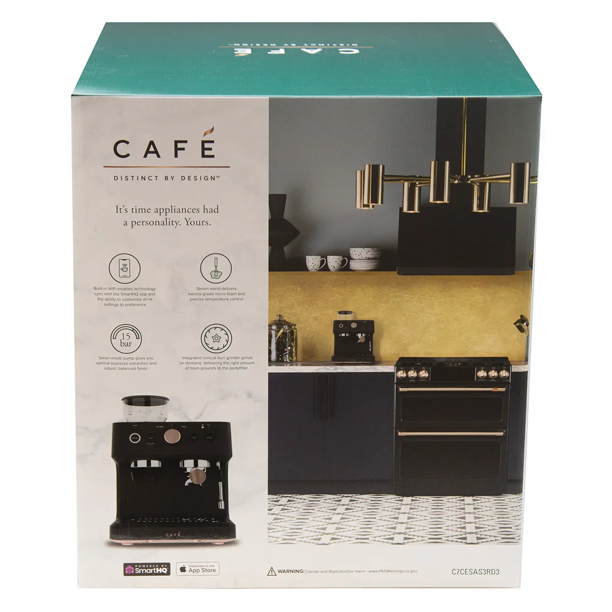 Café™ BELLISSIMO Semi Automatic Espresso Machine + Frother Matte Blac