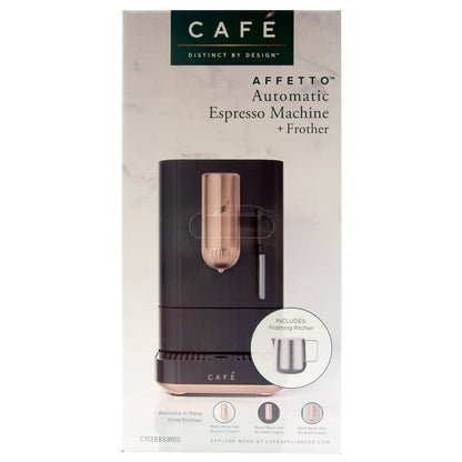 GE CAFÉ™ Affetto Automatic Espresso Machine + Frother Matte Black With Copper Accents