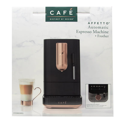 GE CAFÉ™ Affetto Automatic Espresso Machine + Frother Matte Black With Copper Accents